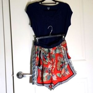 GiGiO Small shorts with Ana Medium top in matching blue, NWT/NWOT